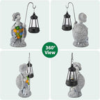 Solar Garden Outdoor Statue Turtle with Hanging LED Lantern —Outside Solar Turtle Decor for Garden,Home,Lawn,Yard, Balcony Ornament- Unique Housewarming Gifts