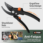 VOTREK® Pruning Shears for Gardening, [Patented Stepless Handle Opening] - Bonsai Scissor with Ultra-Sharp SK5 Steel for Weak Hand, Universal Fit for All Hand Sizes, Effortlessly Cuts 1-Inch Branches