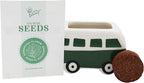 BUZZY Seeds Mini Ceramic Flower Bus Grow Kit, 4-Pack – Colorful Retro Bus Planters with Daisy, Cosmos, Calendula & Coneflower Seeds, All-in-One Seed Starter Gift Set