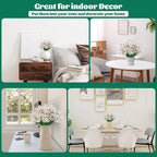 Lnoicy 12 Pcs Artificial Flowers for Outdoor,Plastic Flowers Decoration, UV Resistant Faux Flowers Shrubs, Artificial Plants for Indoor Outside Garden Home Wedding Farmhouse(White)