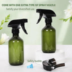 Cleaning Spray Bottles for Plants Misters for Inside, 2 Pack 10 oz Squirt, Water Spray Bottle Mist Sprayer, No Leak Hair Mister Empty with Adjustable Nozzle (Green)