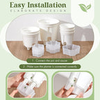 Wonderjune Self Watering Pots for Indoor Plants with Deep Reservoir and High Drainage Holes for Outdoor Plants and Flowers, Bare Root Planter(4.72'', 5.91'', 7.09'',White,9 Pcs)