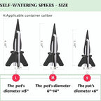 GreenShip 4-Pack Patented Self-Watering Spikes – DIY Plant Watering System for Indoor Plants, Fits Grower Pots, Reuse Containers, Automatic Self-Watering Stakes (Small)