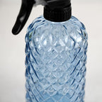 12Oz Glass Plant Spray Bottle, Gem Pattern Glass Sprayer, Watering Can with Black Plastic Top Pump, Handheld Watering Can for Indoor Outdoor Potted Plants and Greenery (Blue)