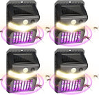 4 Packs Bug Zapper Outdoor 3 in 1 Mosquito Zapper Black Solar Bug Zapper Electric LED Light Mosquito Killer Lamp with Motion Sensor for Outdoor Backyard Patio Camping