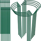 8 Pack 32 or 16 inch Adjustable Plant Support Stakes, Heavy-Duty Half Round Peony Support, Garden Plant Stakes Cage for Outdoor Plants, Peony, Tomato, Hydrangea, (16In Support +16In Extension Tubes)