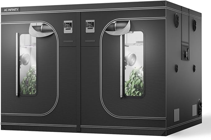 AC Infinity CLOUDLAB 899, Advance Grow Tent 8x8, Thickest 1" Poles, 2000D Mylar Canvas, Lab-Tested Highest Reflectivity, Largest Zipper Window, Controller Mount Plate, 96" x 96" x 80" Indoor Growing