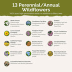 Eden Brothers Deer Resistant Wildflower Mixed Seeds for Planting, 25 lb, 12,000,000+ Seeds with Foxglove, Forget Me Not | Attracts Pollinators, Plant in Spring or Fall, Zones 3, 4, 5, 6, 7, 8, 9, 10