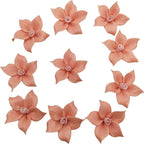 10 PCS 3D Flower Ceramic Tiles,1.6" Handmade Procelain Ceramic Flowers for Artwork,Fish Tank,Vases,Living Room, Dining Table,Office, Home Floral Decor (Single-Flowered Light Orange)