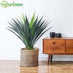 3ft Artificial Agave Plant, 38 Inch Tall Faux Agave Plants in Black Pot, Fake Floor Plant Outdoor Indoor for Front Porch Patio Home Office Door Step Hotel Desert Style Decor 2PCS