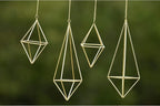 Air Plants Holders Hanging Airplants Hangers Himmeli Metal Wire 4Pcs Geometric Display Airfens Planter Frame 2 Sizes Tillandsia Holder with Chain and Hooks Decor for Home Office