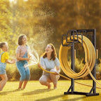 Skycarper Garden Hose Reel Holder Detachable Metal Water Hose Hanger Organizer Heavy Duty Free Standing Hose Stand,Bronze