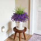 Hrobek Artificial Flowers for Outdoors Faux Plants Outside Indoor,UV Resistant Silk Fake Petunia Ferns for Home Patio Garden Back Yard Front Porch Decor(13 Bunches,Dark Purple)