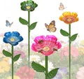 Mellbree Bee Watering Station, 4-Pack Metal Flower Bee Bath for Garden – Attract Butterflies & Pollinators – Colorful Outdoor Garden Stakes for Yard, Patio, Butterfly Garden – Gardening Essentials
