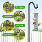 76" Shepherds Hooks for Outdoor, Adjustable Bird Feeder Pole with 5 Prong Base, Heavy Duty Bird Feeder Pole for Hanging Bird Feeders, Plant, Wind Chimes, and Garden Decorations