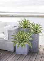 Hollyone Large Artificial Agave Plants 16.9" Tall Fake Agave Plant in Black Pot with Real Stone Pebbles Faux Succulent Aloe Tropical Plants Potted for Indoor Outdoor Home Patio Garden Decor