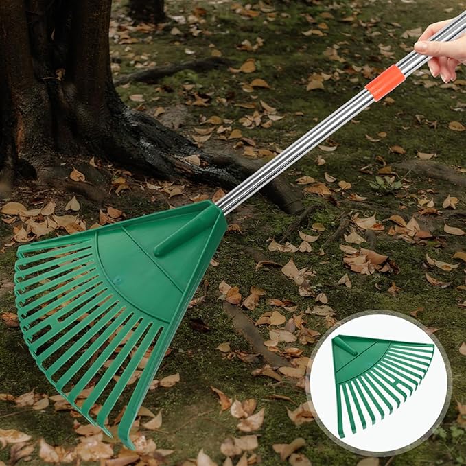 Beaupretty 2pcs Plastic Garden Rake Head Replacement for Leaf Collecting and Lawn Cleaning, Green Outdoor Tool for Gardening and Landscape Debris Removal