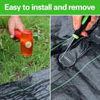 Bakulyor 150Pcs Landscape Staples + 150Pcs Gasket, 6 Inch Garden Stakes Staples 11 Gauge U Shaped Galvanized Lawn Landscape Pins, Heavy Duty Yard Ground Pin for Weed Barrier Sod Fabric Decorations