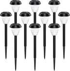 URAGO Super Bright Solar Lights Outdoor Waterproof-10 Pack, Dusk to Dawn Up to 12 Hrs Solar Powered Outdoor Pathway Garden Lights Auto On/Off, LED Landscape Lighting Decorative for Walkway Patio Yard