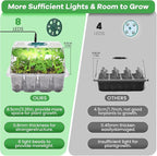 Seed Starter Trays with Grow Lights, 72 Cells Seed Starter Kit with Lights, 4 Timing Set, Germination Kit for Seed Starting Trays, Seedling Starter with High Humidity Control Domes (White, 6PCS)