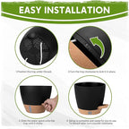 Self-Watering Pots for Indoor Plants with Visible Water Window,5/6/6.5/8/10 Inch Outdoor Flower Pots with Drainage Holes & Reservoir for Patio, Home Decor (Black)