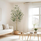 FEELEAD 6ft Faux Olive Tree – Tall Artificial Olive Tree with Natural Trunk, Fake Olive Tree Indoor Decor, Olive Plant Artificial Indoor for Home and Office