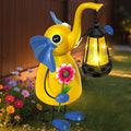 Solar Outdoor Garden Decor Elephant Statue Lights, 14" Metal Elephant with Solar Garden Lights for Outdoor, Yard, Patio Decor, Unique Birthday Gifts for Women Mom Grandma Cute Housewarming Gifts