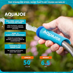 Aqua Joe AJSGH50 Stainless-Steel Garden Hose, Kink-Free Hose, 300 PSI Max, 50 Feet Long