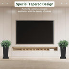 Metal Tall Planters 20 inch Set of 2, Durable Taper Planter with Drainage Holes & Rust-Proof Coating & Trays for Outdoor Indoor Garden Patio Front Door (Black)
