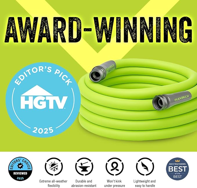 Flexzilla Garden Lead-in Hose 5/8 in. x 3 ft., Lightweight All-Weather Water Hose, Durable and Flexible, Leak-Free Connections