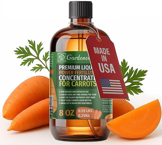 𝐁𝐄𝐒𝐓𝐒𝐄𝐋𝐋𝐄𝐑 Liquid Power Carrots Fertilizer - Premium Liquid Plant Food for Carrots - Fast-Acting Concentrate for Growth & Strong Roots - 8 oz - Indoor & Outdoor Use