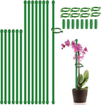 Plant Stakes 17inch &11inch SupKing Adjustable Length Plant Support Stake 16Pcs Orchid Stick with Clips for Indoor Outdoor,Garden Pole for Potted Tomato Amaryllis Vegetables Comes with 20 Ties (Green)