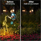 SRNPMIU Solar Watering_Can Light, Yard Outdoor Decor Lights, IP65 Waterproof, Hanging Butterfly Garden Light, Outside Garden Flower Bed Decor, Women Gift, Birthday Gifts