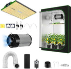 MELONFARM Grow Tent Complete Setup, 100W Full Spectrum LED Grow Light &48"x24"x60"Grow Tent Bundle, 4" Efficient Airflow Ventilation System with Soundproof Duct Connector