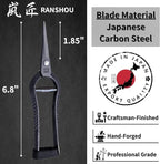 Bonsai Trimming Scissors 6.8" Made in JAPAN, Garden Plant Trimming Shears, Hand Forged Japanese Carbon Steel Blade, Spring Loaded Handle, Black