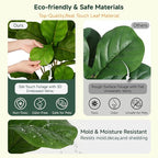 6ft Artificial Fiddle Leaf Fig Tree Tall Large Realistic Fake Ficus Lyrata Plant for Indoor Home Decor Office Living Room Floor Plant Modern Farmhouse Silk Tree 72 Inch Pet Safe Maintenance Free