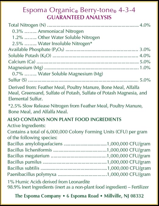 Berry Tone Plant Food, 4-3-4, 4-Lbs.