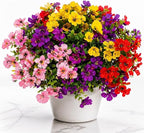 Artificial Flowers for Outdoors, 8 Bundles Faux Silk Spring Flowers for Outside for Planter Front Door Porch Yard Patio Window Box Home Decor