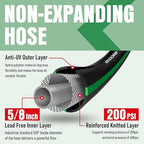 Heavy Duty Garden Hose 75 ft, NON-EXPANDABLE Water Hose with 10 Function Spray Nozzle, Lightweight Kink-less Hybrid Hose with Swivel Handle, Male to Female Fittings