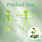 6PCS Frog Plant Stand for Small Potted Plants - Cute Green Flower Pot Support, Stable Plant Climbing Hugger for Succulents, Indoor & Outdoor Garden Decor, Vine Traction Fixture