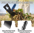 Weed Puller Tool with Long Handle 68", 2-in-1 Manual Weeds Remover, Heavy Duty Weed Rake and Garden Hoe Combo, Stand Up Weeder Uprooting Weeding Pull Tool for Garden Yard Lawn Patio