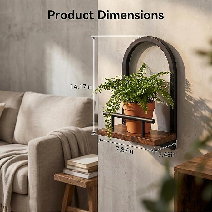 Amaoot Floating Shelves Set for 3, Wall Planters for Indoor Plants, Hanging Shelves Wall Shelf Plant Holder for Living Room Decor, Bathroom, Bedroom, Kitchen, Office