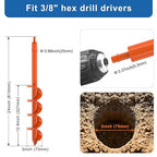 Garden Planting Plants Auger Drill Bit 3 X 24 inch Drill Augers for Digging Holes Bulb Planting Post Hole Digger Fit 3/8" Hex Drill Bulb Planter Tool for Beach Umbrella, Mailbox Posts, Fence Post