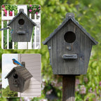 Bird House Black Birdhouse Bird Houses for Outside with Pole Wooden Bird House for Finch Bluebird House Cardinals Hanging Birdhouse Clearance Garden Country Cottages B8-2