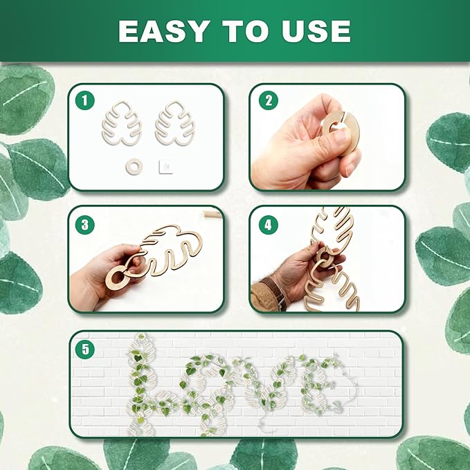 20pcs Monstera Leaf Chain Trellis for Climbing Plants Plant Trellis Indoor and Outdoor Vine Support Plant Accessories Garden Wall Plant Rack Frame Suitable for Monstera Pothos Ivy