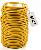 Decoroca Soft Plant Ties for Support - 65.6' Reusable Waterproof Plant Wire, Garden Twist for Indoor & Outdoor Plants and Home Organizing（1pc/Yellow）