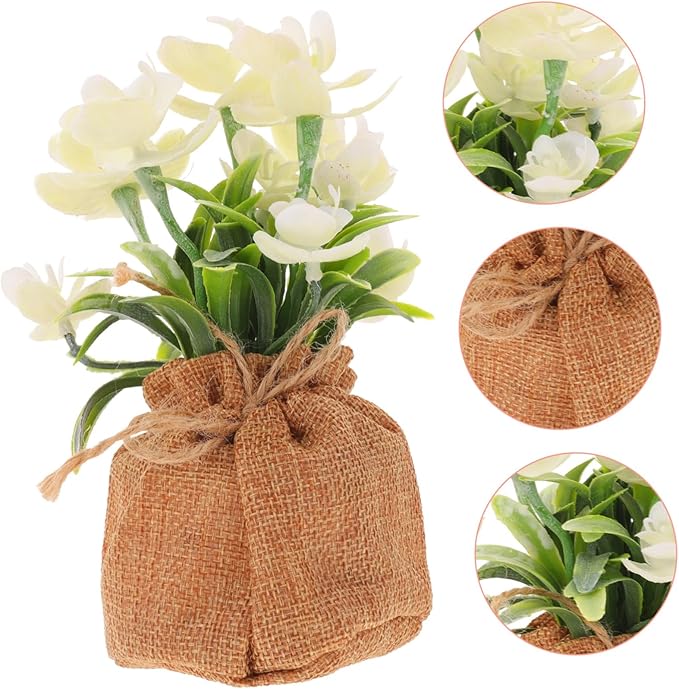 INOOMP Realistic Faux Phalaenopsis Orchid Flowers Potted Decoration for Living Room Office Bedroom Maintenance Artificial Orchid Bonsai with Lifelike Craftsmanship for Home Desktop