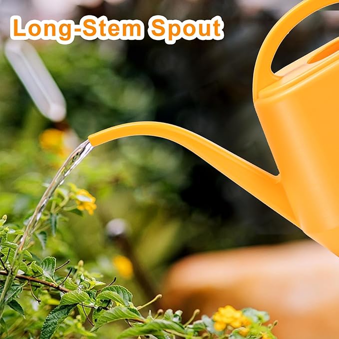Fasmov Watering Can, 1/2 Gallon Plastic Watering Cans with Comfortable Handle, Small Garden Watering Cans Long Spout for Indoor Outdoor Watering Plants, Yellow