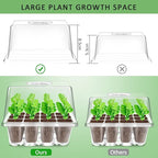 YAUNGEL Seed Starting Trays, 10 Pack 120 Cells Thicken Seed Starter Tray Kit with Humidity Dome/Heightened Lids Durable Growing Trays for Greenhouse & Gardens, Transparent
