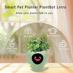 Smart Plant Pot with Expression, AI Intelligent Flower Pot for Indoor Decoration, Smart Garden Pot with Water/Light/Temperature Sensors, Ivy AI Planter (Green（Big）)